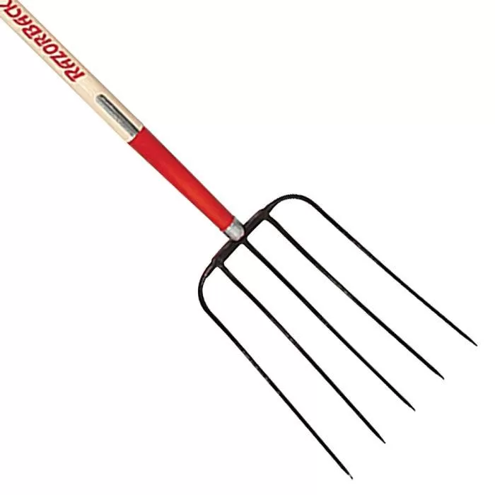 Union Razorback Forged 5 Tine Manure Fork With 48in Handle 2 Union Razorback Forged 5 Tine Manure Fork With 48in Handle - Image 2