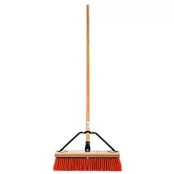 Leonard 18-Inch Heavy-Duty Push Broom With Hardwood Handle
