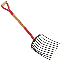 10-Tine Razor-Back® Forged Steel Scoop Fork, 30-inch D-Grip Handle