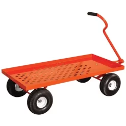 Leonard Pull-Style 4-Wheeled Nursery Cart With 2-Foot X 4-Foot Deck And Pneumatic Tires -Garden Tools 2448wg 3