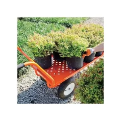 Leonard Push-Style 4-Wheeled Nursery Cart With 2-Foot X 5-Foot Deck And Pneumatic Tires -Garden Tools 2460fw 4