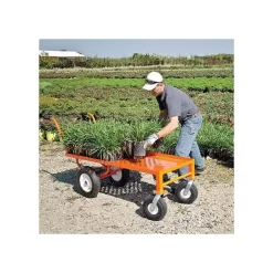 Leonard Push-Style 4-Wheeled Nursery Cart With 2-Foot X 5-Foot Deck And Pneumatic Tires -Garden Tools 2460fw 5