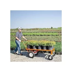 Leonard Push-Style 4-Wheeled Nursery Cart With 2-Foot X 5-Foot Deck And Pneumatic Tires -Garden Tools 2460fw 6