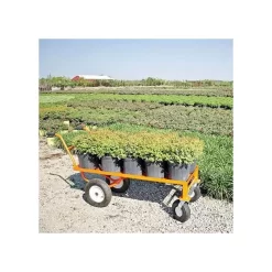Leonard Push-Style 4-Wheeled Nursery Cart With 2-Foot X 5-Foot Deck And Pneumatic Tires -Garden Tools 2460fw 8