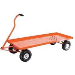 Leonard Pull-Style 4-Wheeled Nursery Cart With 2-Foot X 5-Foot Deck And Pneumatic Tires