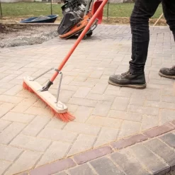 Leonard Dual-Bristle Push Broom, 24-Inch Wide Block With Steel Handle -Garden Tools 2624 5