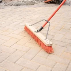 Leonard Dual-Bristle Push Broom, 24-Inch Wide Block With Steel Handle -Garden Tools 2624 6