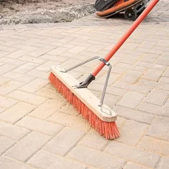 Leonard Fine-Bristle Push Broom, 24-Inch Wide Block With Steel Handle -Garden Tools 2824 4