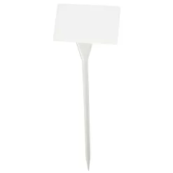 Angled Display White Plastic Stakes, 4in X 6in X 17in