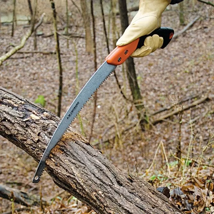 Leonard Tri Edge Curved Blade Pruning Saw And Scabbard Combo Rubberized Handle 4 Leonard Tri Edge Curved Blade Pruning Saw And Scabbard Combo Rubberized Handle - Image 4