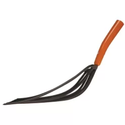 Leonard 10-Tine Forged Steel Scoop Fork With 48-Inch Straight Handle -Garden Tools amf10l 1 1