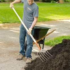 Leonard 6-Tine Forged Steel Manure Fork With 54-Inch Straight Handle -Garden Tools amf6 4