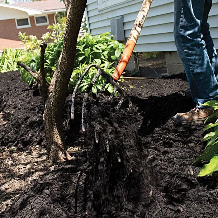 Leonard 6 Tine Forged Steel Manure Fork With 30 Inch D Grip Handle 4 Leonard 6 Tine Forged Steel Manure Fork With 30 Inch D Grip Handle - Image 4