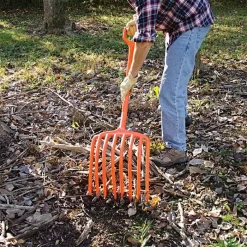 Leonard 8-Tine All-Poly Scoop Fork With 30-inch D-Grip Handle -Garden Tools apf800 5 1