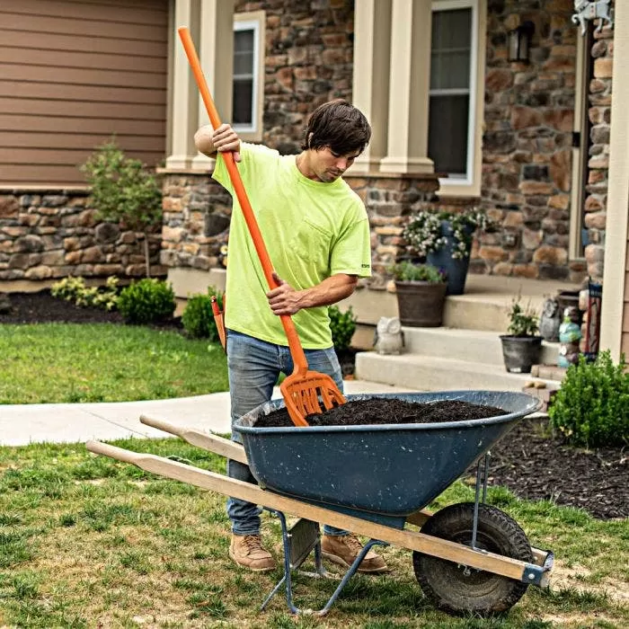 Leonard 8-Tine Poly Mulching Fork With Straight Handle 1 Leonard 8-Tine Poly Mulching Fork With Straight Handle