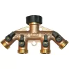 4-Way Brass Water Splitter/Shut Off Valve