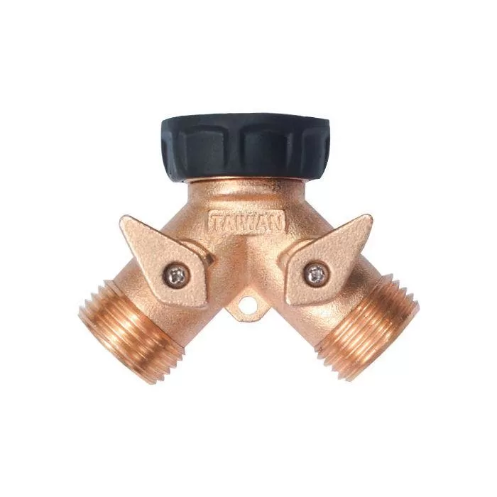 2-Way Brass Water Splitter/Shut Off Valve 1 2-Way Brass Water Splitter/Shut Off Valve