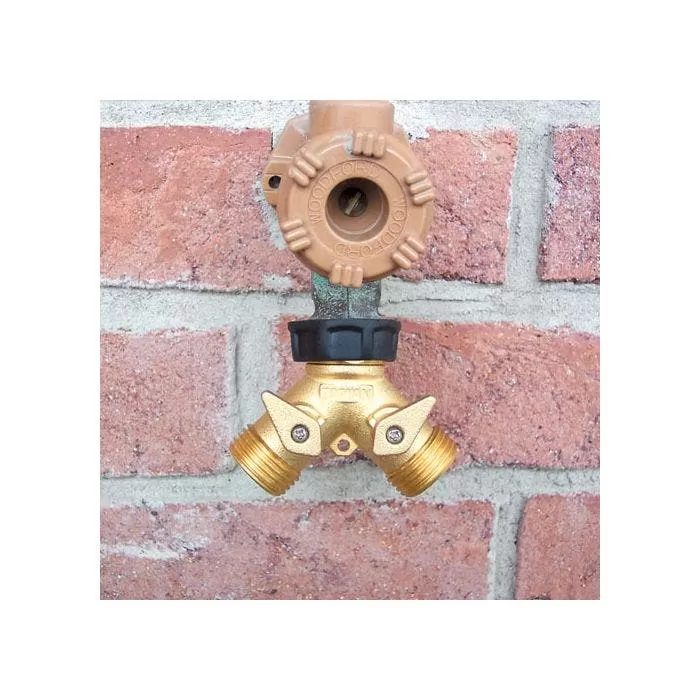 2-Way Brass Water Splitter/Shut Off Valve 2 2-Way Brass Water Splitter/Shut Off Valve - Image 2