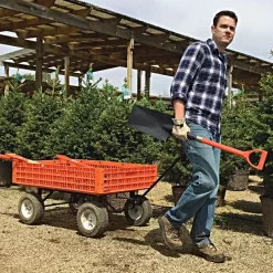Leonard Orange Utility Wagon, Flat Free Tires -Garden Tools fgw45 2
