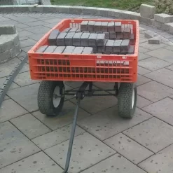 Leonard Orange Utility Wagon, Flat Free Tires -Garden Tools fgw45 6