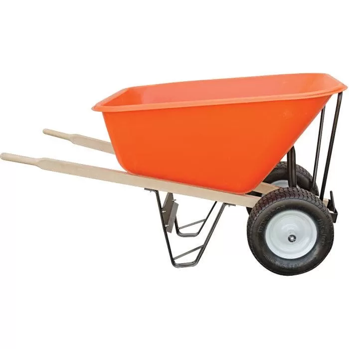 Leonard 2-Wheeled, 10-Cubic-Foot Capacity Poly Tray Wheelbarrow With Flat-Free Tires 2 Leonard 2-Wheeled, 10-Cubic-Foot Capacity Poly Tray Wheelbarrow With Flat-Free Tires - Image 2