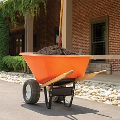Leonard 2-Wheeled, 10-Cubic-Foot Capacity Poly Tray Wheelbarrow With Flat-Free Tires 13 Leonard 2-Wheeled, 10-Cubic-Foot Capacity Poly Tray Wheelbarrow With Flat-Free Tires -Garden Tools fwb10 4 1
