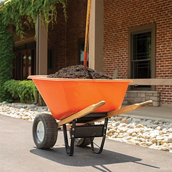 Leonard 2-Wheeled, 10-Cubic-Foot Capacity Poly Tray Wheelbarrow With Flat-Free Tires 7 Leonard 2-Wheeled, 10-Cubic-Foot Capacity Poly Tray Wheelbarrow With Flat-Free Tires - Image 7