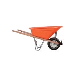 Leonard 6-Cubic-Foot Capacity Poly Tray Wheelbarrow With Flat-Free Tire -Garden Tools fwb6 1 1