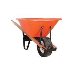 Leonard 6-Cubic-Foot Capacity Poly Tray Wheelbarrow With Flat-Free Tire