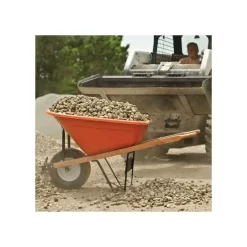 Leonard 6-Cubic-Foot Capacity Poly Tray Wheelbarrow With Flat-Free Tire -Garden Tools fwb6 5 1