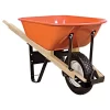 Leonard 6-Cubic-Foot Capacity Steel Tray Wheelbarrow With Narrow, Diamond Tread Tire