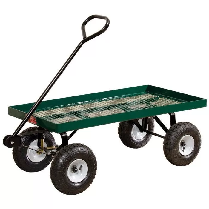 Metal Deck Wagon, Flat Free Tires, 20 In X 38 In 1 Metal Deck Wagon, Flat Free Tires, 20 In X 38 In