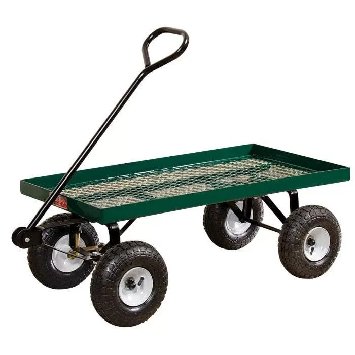 Metal Deck Wagon, Flat Free Tires, 24 In X 48 In 1 Metal Deck Wagon, Flat Free Tires, 24 In X 48 In