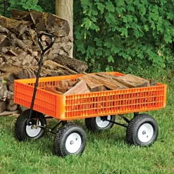 Leonard Orange Utility Wagon, 30in X 46in X 7.5in Tray -Garden Tools gw45 3 1