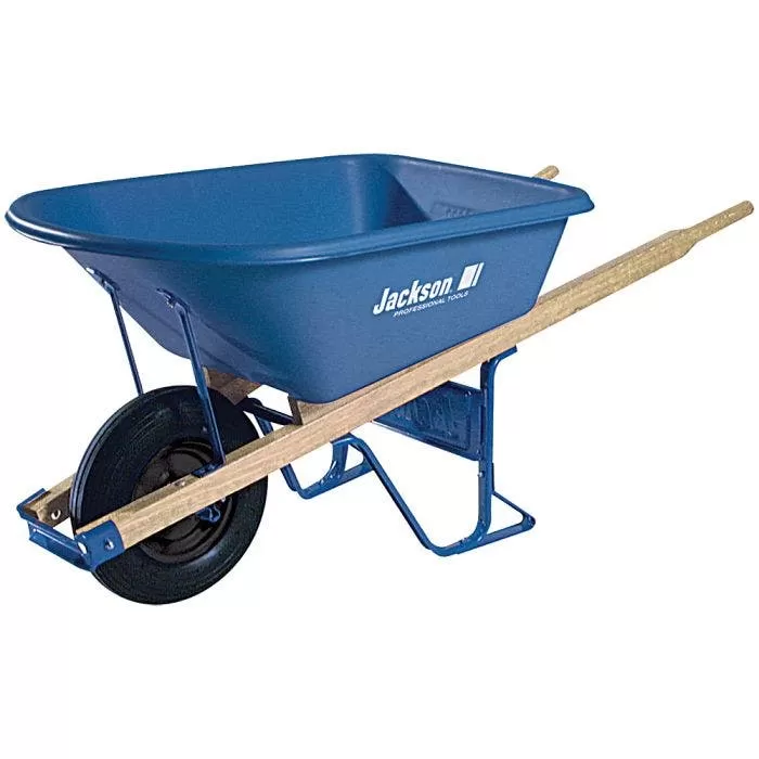 Jackson Contractor-Grade Wheelbarrow With 5-3/4-Cubic-Foot Poly Tray 1 Jackson Contractor-Grade Wheelbarrow With 5-3/4-Cubic-Foot Poly Tray