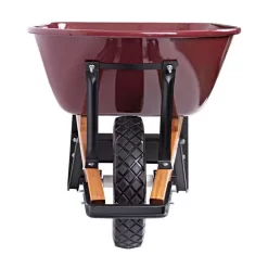 Scenic Road 6-Cubic-Foot Capacity Steel Tray Wheelbarrow With Flat Free Tire -Garden Tools mss6 1ff front