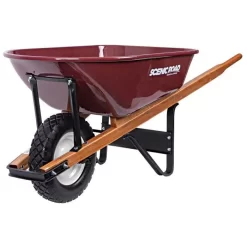 Scenic Road 6-Cubic-Foot Capacity Steel Tray Wheelbarrow With Flat Free Tire