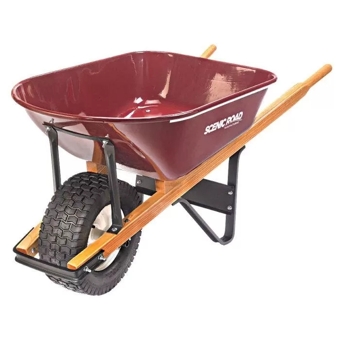 Scenic Road 6-Cubic-Foot Capacity Steel Tray Wheelbarrow With Pneumatic Turf Tire 1 Scenic Road 6-Cubic-Foot Capacity Steel Tray Wheelbarrow With Pneumatic Turf Tire