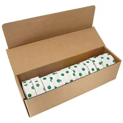 White With Green Polka Dots Tagging Tape, Box Of 12 Rolls