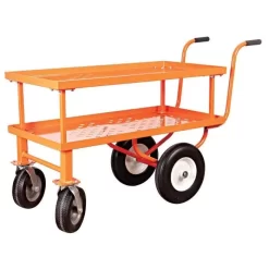 Leonard 2 Foot By 4 Foot Push Style Nursery Cart With Shelf
