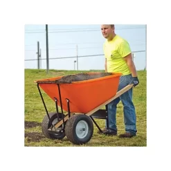 Leonard 2 Wheeled 10 Cubic Foot Capacity Poly Tray Wheelbarrows -Garden Tools vp wb10 3