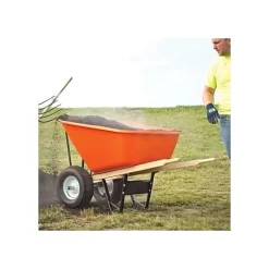 Leonard 2 Wheeled 10 Cubic Foot Capacity Poly Tray Wheelbarrows -Garden Tools vp wb10 4