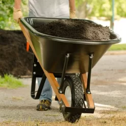 Leonard 6 Cubic Foot Capacity Poly Tray Wheelbarrows -Garden Tools vp wb 10