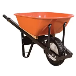 Leonard 6 Cubic Foot Steel Tray Wheelbarrows With Steel Handles -Garden Tools vp wbxs 2