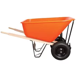 Leonard 2-Wheeled, 10-Cubic-Foot Capacity Poly Tray Wheelbarrow With Pneumatic Tires -Garden Tools wb10 2 1