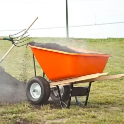 Leonard 2-Wheeled, 10-Cubic-Foot Capacity Poly Tray Wheelbarrow With Pneumatic Tires -Garden Tools wb10 4 1