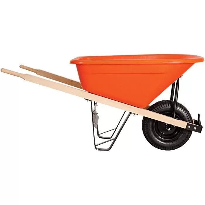 Leonard 6-Cubic-Foot Capacity Poly Tray Wheelbarrow With Pneumatic Tire 2 Leonard 6-Cubic-Foot Capacity Poly Tray Wheelbarrow With Pneumatic Tire - Image 2