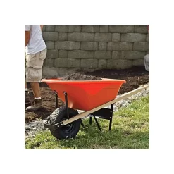 Leonard 6-Cubic-Foot Capacity Poly Tray Wheelbarrow With Pneumatic Tire 13 Leonard 6-Cubic-Foot Capacity Poly Tray Wheelbarrow With Pneumatic Tire -Garden Tools wb6 3 1