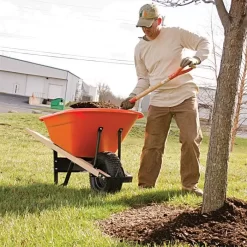Leonard 6-Cubic-Foot Capacity Poly Tray Wheelbarrow With Pneumatic Tire 12 Leonard 6-Cubic-Foot Capacity Poly Tray Wheelbarrow With Pneumatic Tire -Garden Tools wb6 4 1
