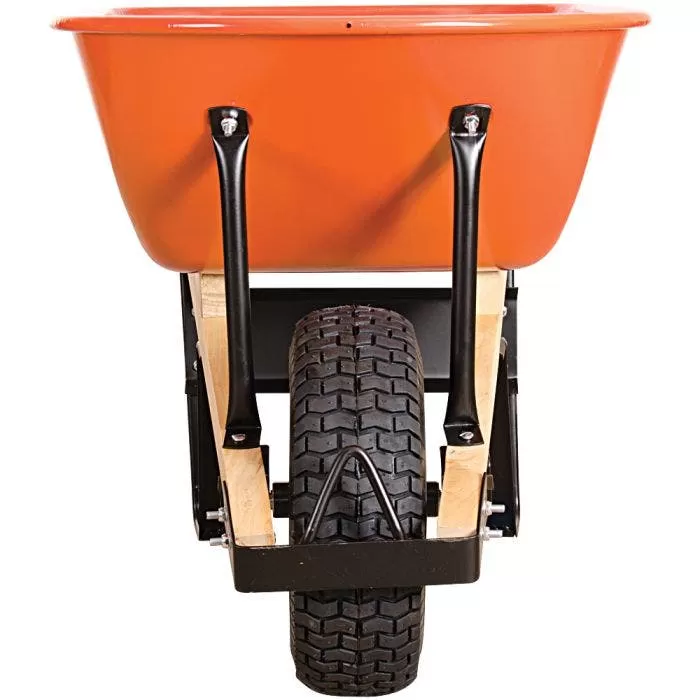 Leonard 6-Cubic-Foot Capacity Steel Tray Wheelbarrow With Pneumatic Tire 4 Leonard 6-Cubic-Foot Capacity Steel Tray Wheelbarrow With Pneumatic Tire - Image 4